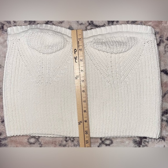 & OTHER STORIES Knitted Bandeau Tube Top Off White Size Medium - Picture 8 of 11